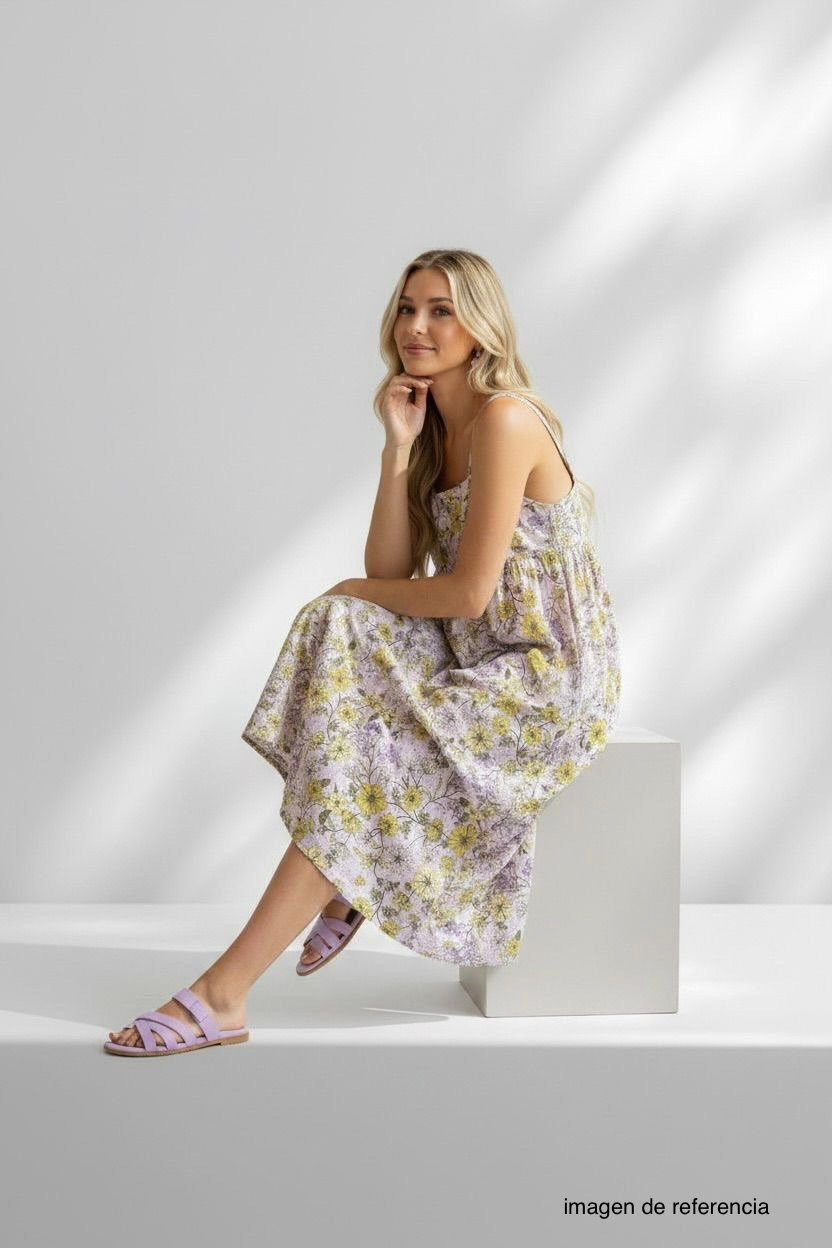 Vestido floral midi tirantes LOFT - Imagen 2