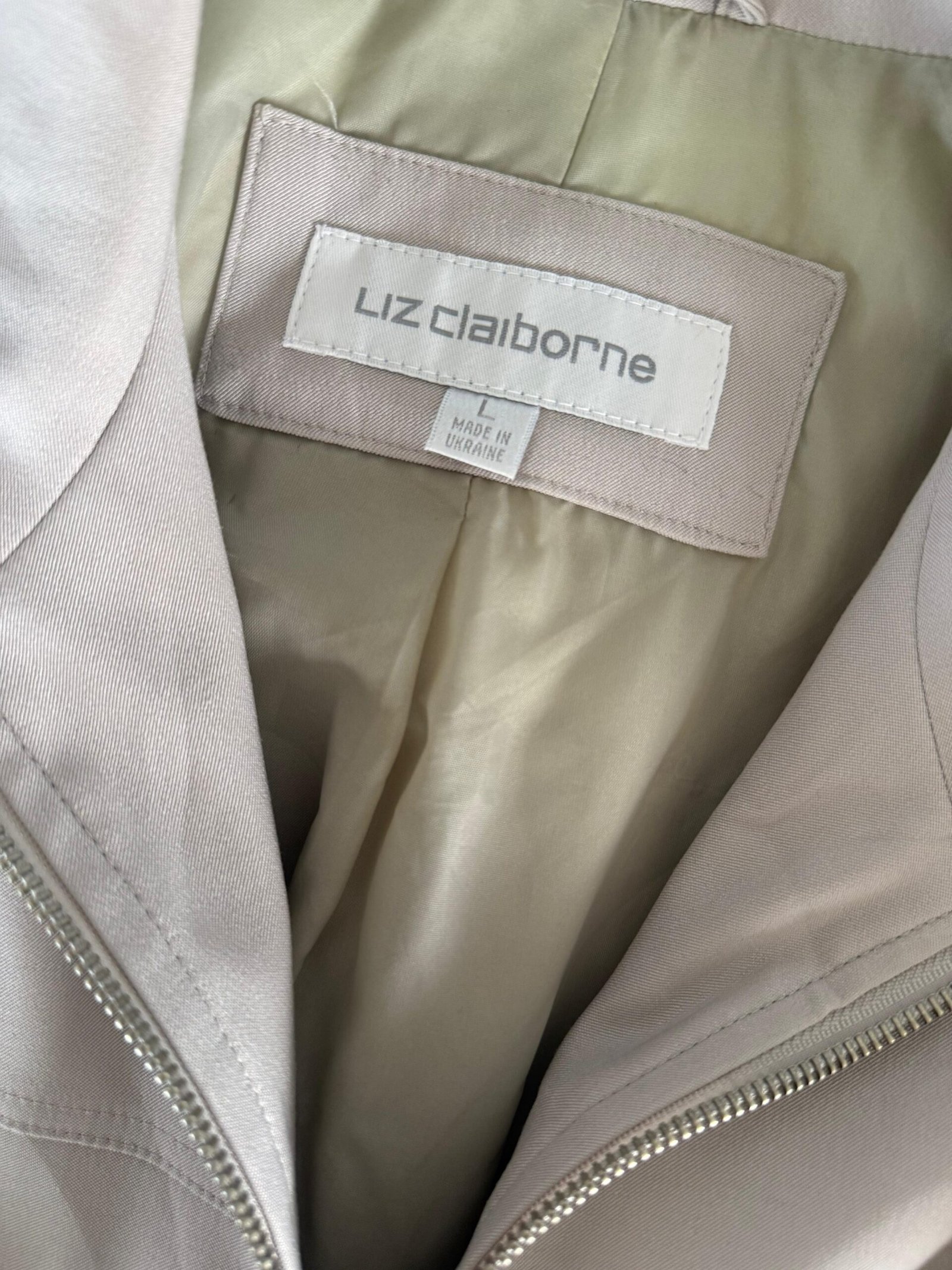 Chaqueta clásica beige LIZ CLAIBORNE - Imagen 3
