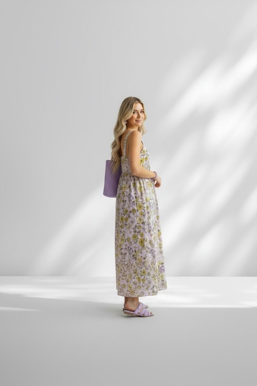 Vestido floral midi tirantes LOFT - Imagen 4