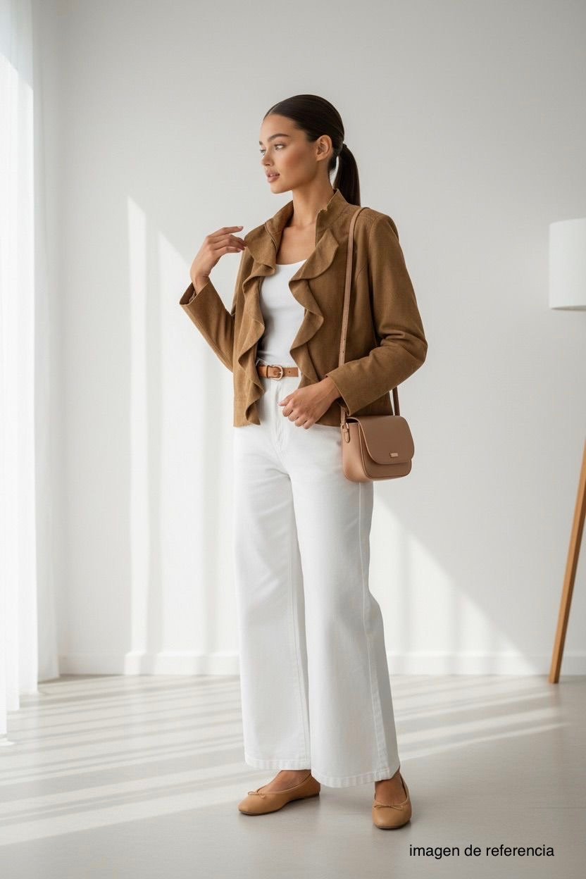 Chaqueta Camel con Volantes CHRISTOPHER & BANKS