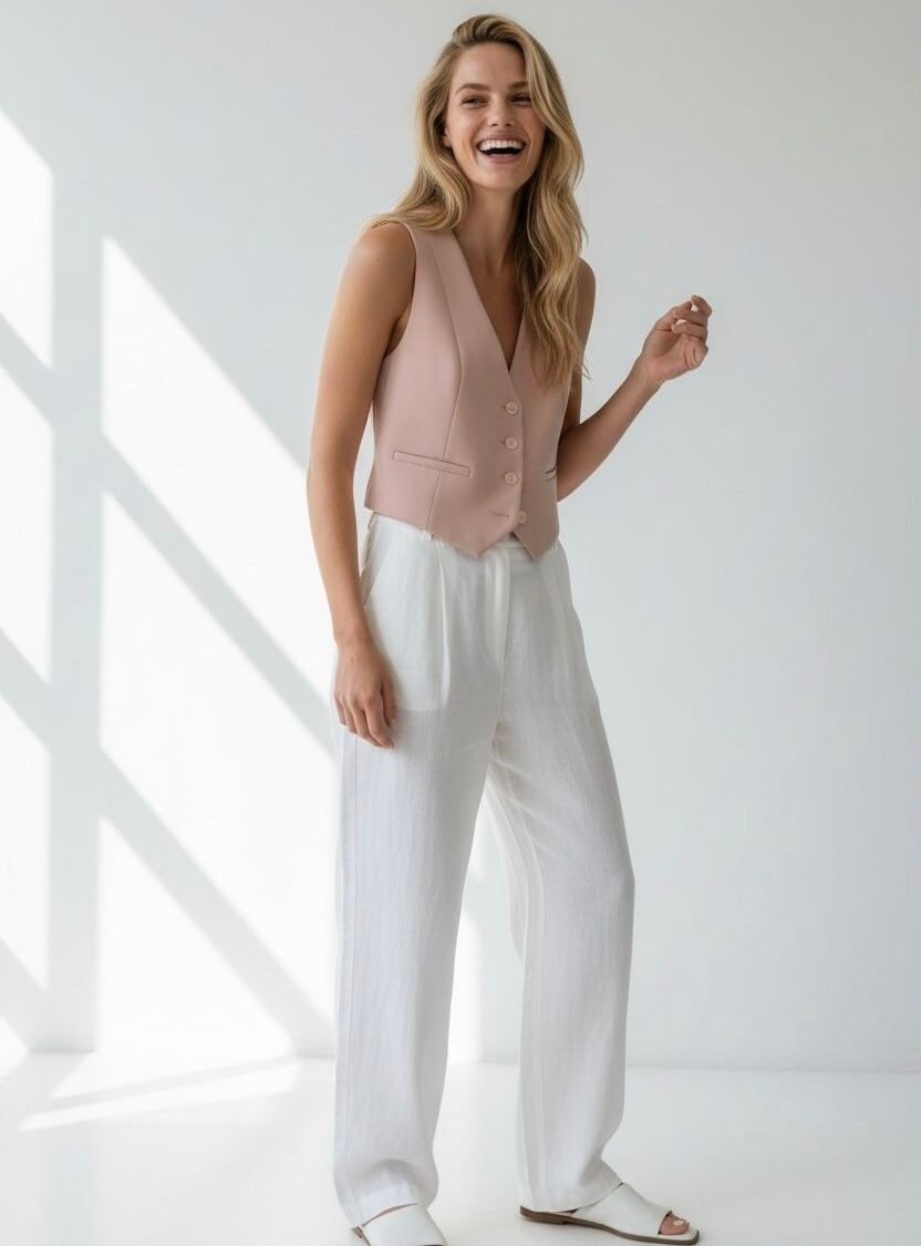 Chaleco rosa ZARA