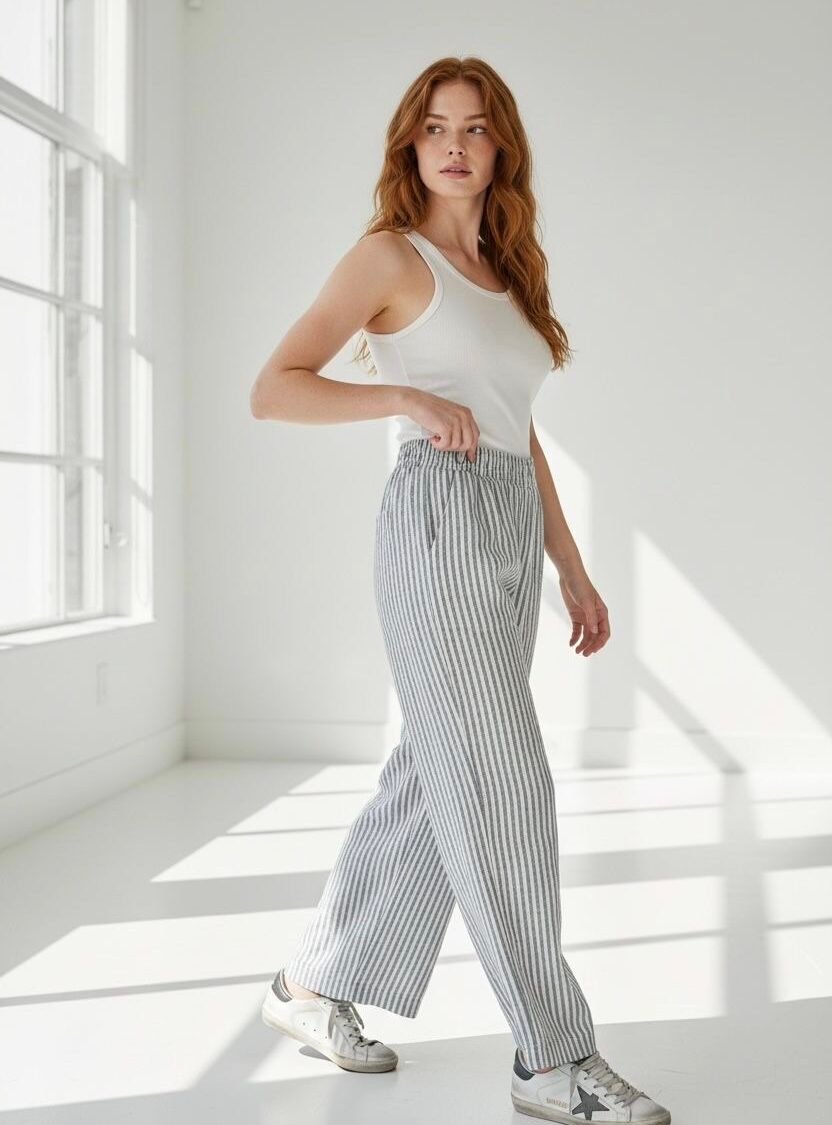 Pantalón Rayado Cómodo OLD NAVY