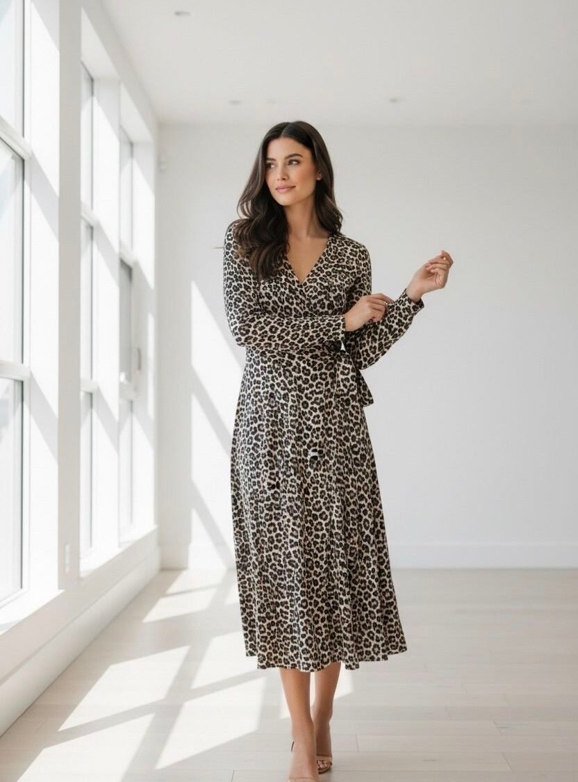 Vestido animal print H&M