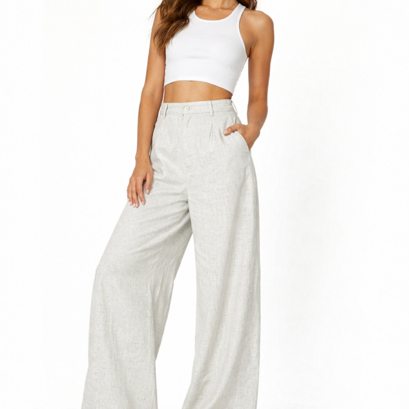 Pantalón Palazzo Beige Claro