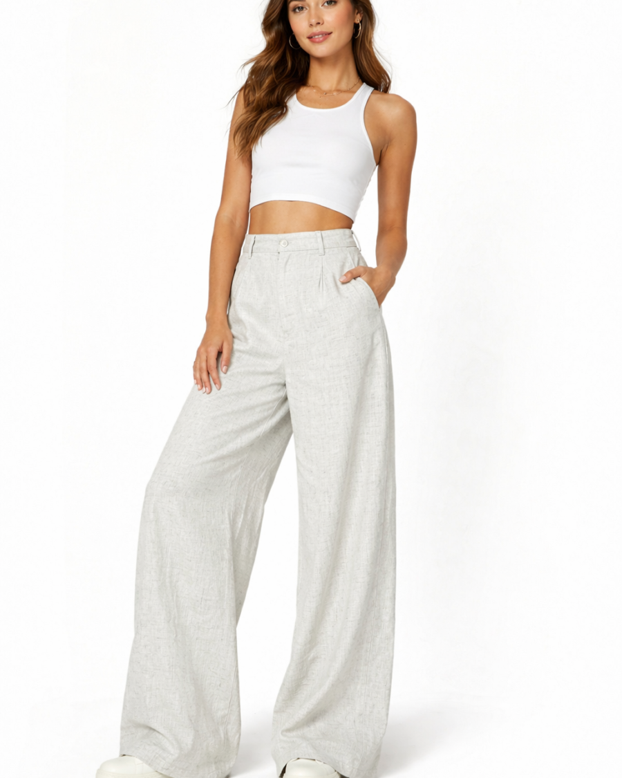 Pantalón Palazzo Beige Claro