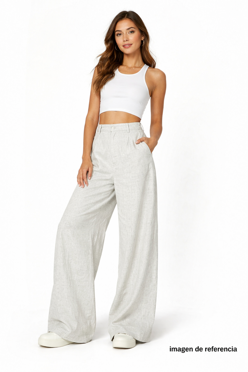 Pantalón Palazzo Beige Claro