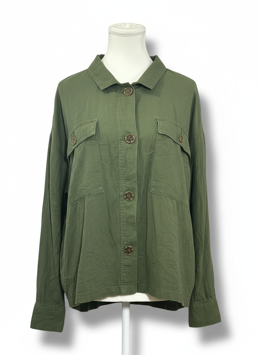Camisa utility verde TIME AND TRU - Imagen 2