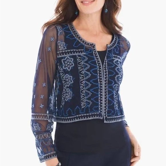 Blusa Bordada Transparente CHICO’S