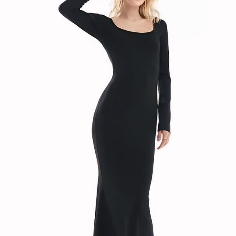 Vestido negro ajustado ASOS Design