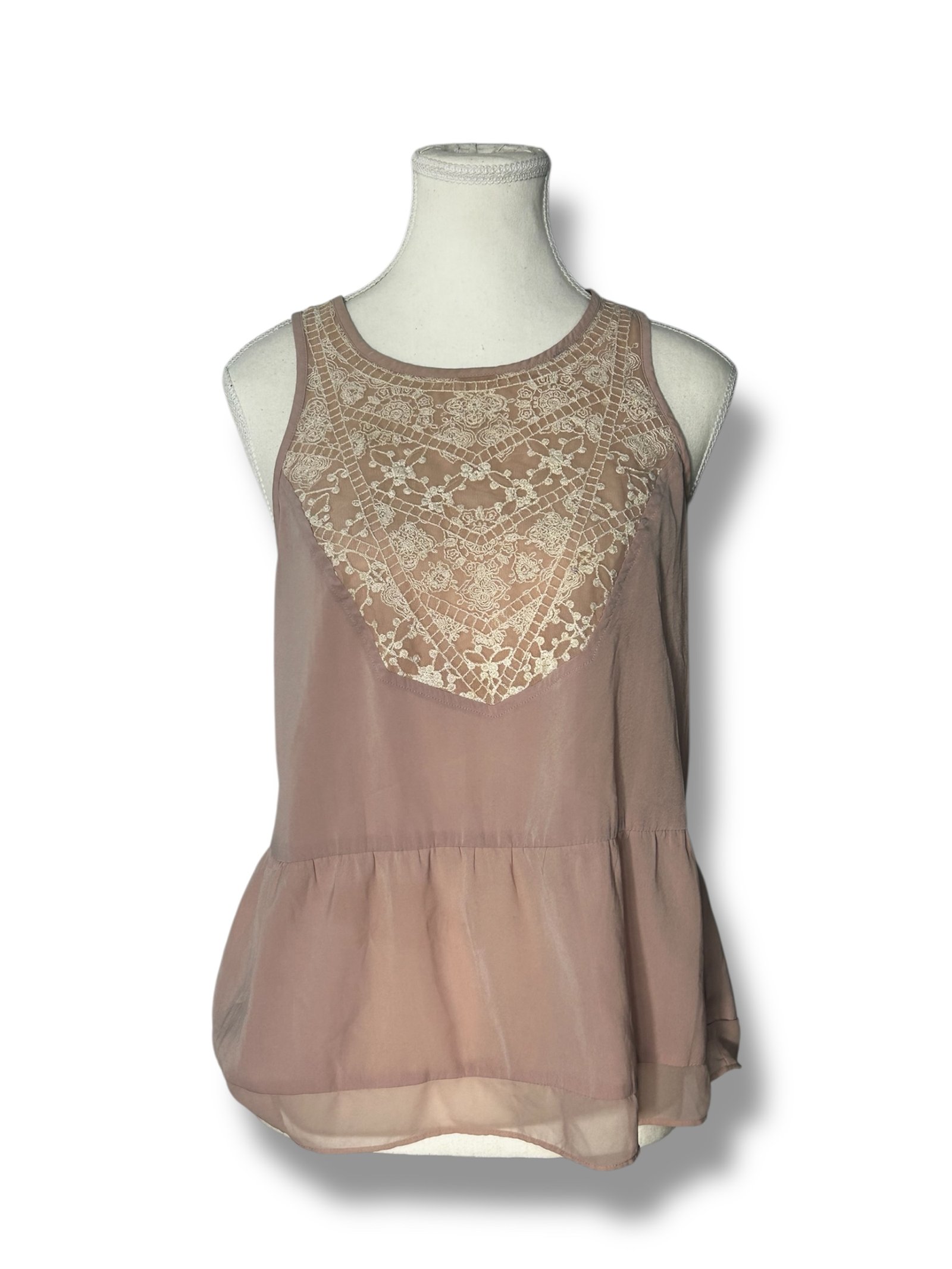 Blusa Beige Encaje Frontal AMERICAN EAGLE - Imagen 2