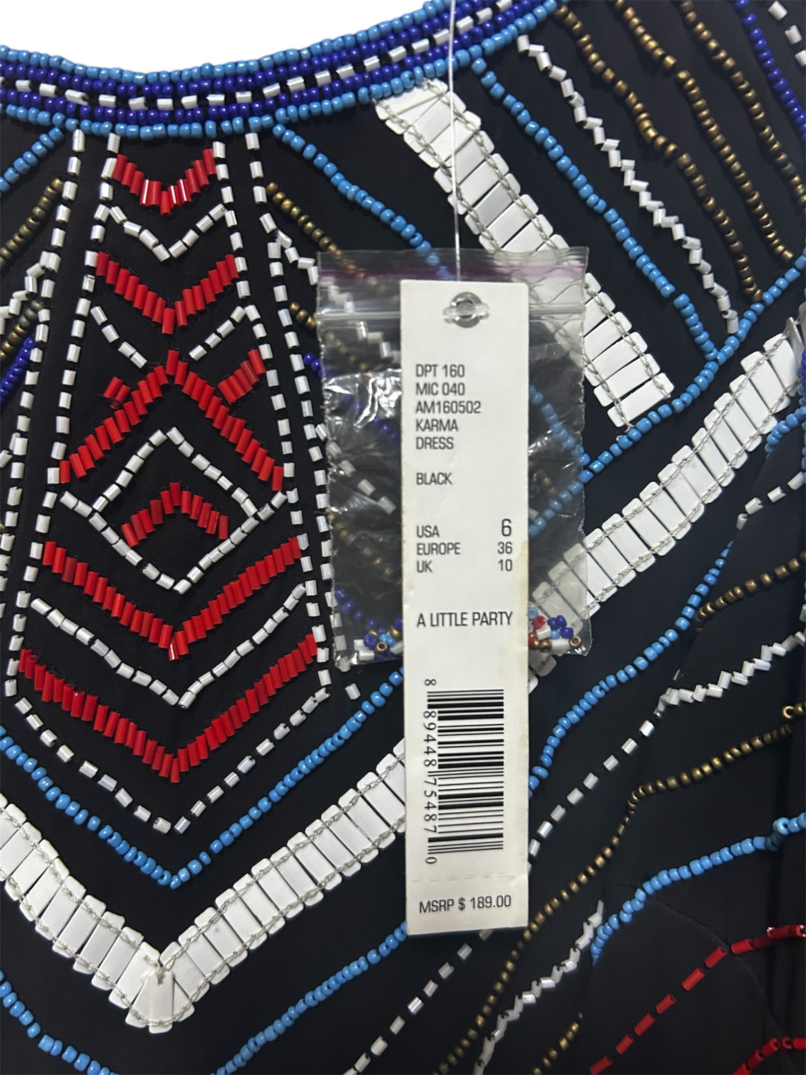 Vestido negro bordado GIANNI BINI - Imagen 4