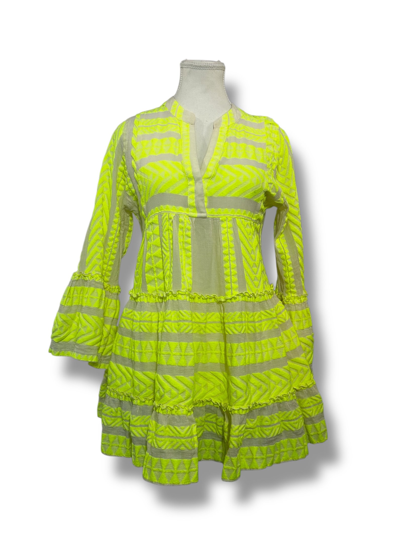 Vestido bordado verde neón DEVOTION TWINS - Imagen 3