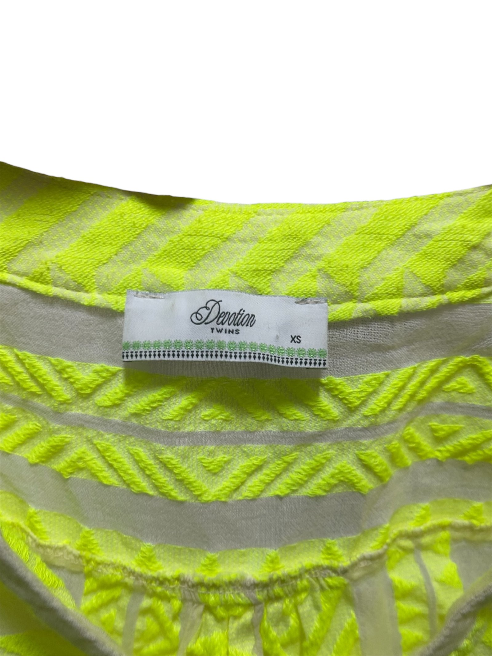 Vestido bordado verde neón DEVOTION TWINS - Imagen 4
