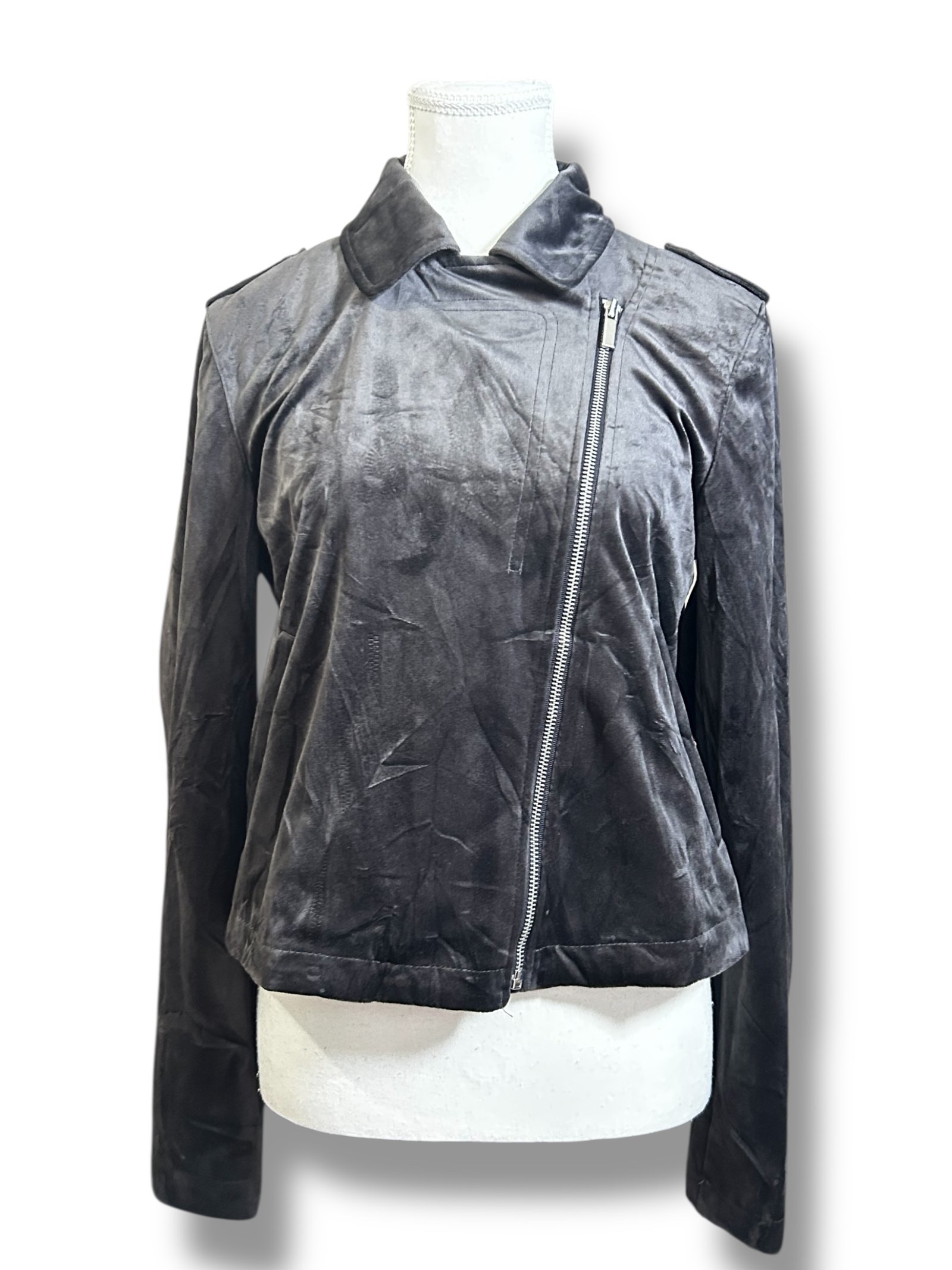 Chaqueta Terciopelo Gris LAUREN CONRAD - Imagen 2