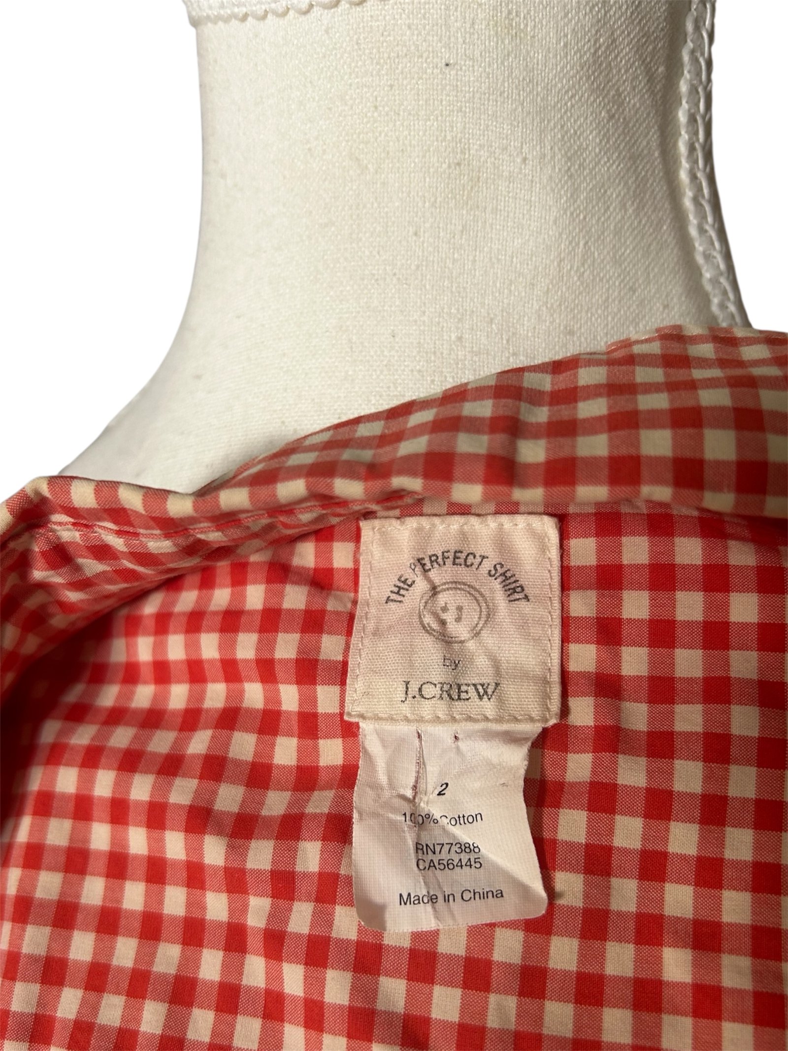 Camisa Cuadros Rojos J.CREW “Perfect Shirt” - Imagen 3