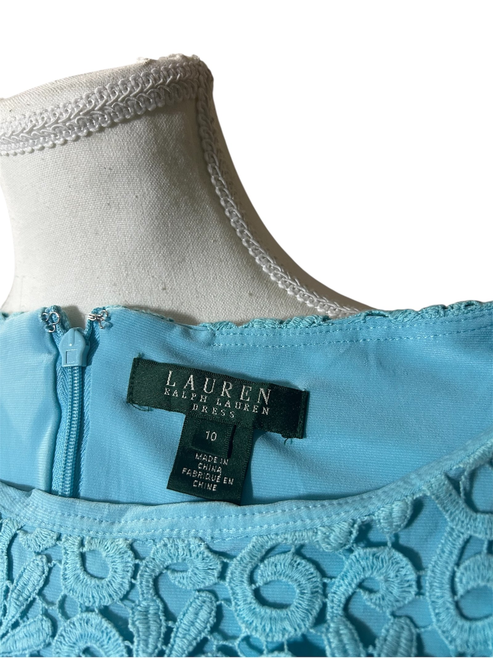 Vestido Encaje Turquesa RALPH LAUREN - Imagen 3