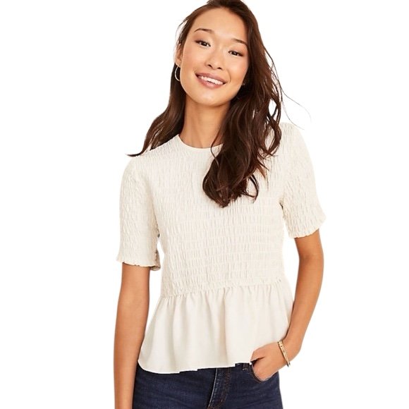 Blusa Smock Crema ANN TAYLOR