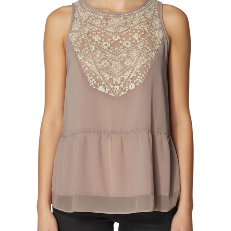 Blusa Beige Encaje Frontal AMERICAN EAGLE
