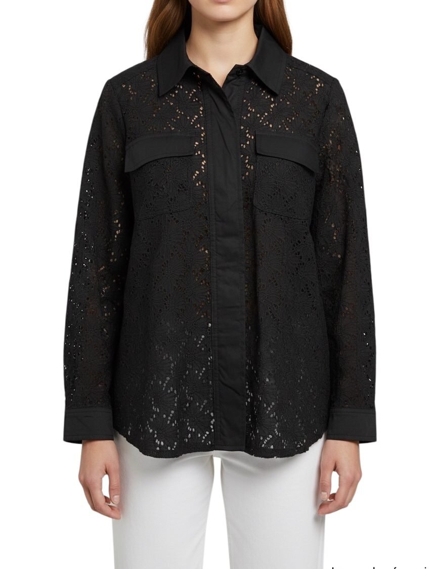 Blusa Negra Bordada CHICO’S