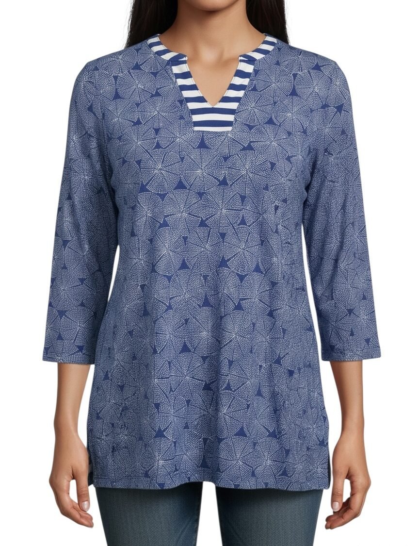 Blusa Estampada Azul TALBOTS
