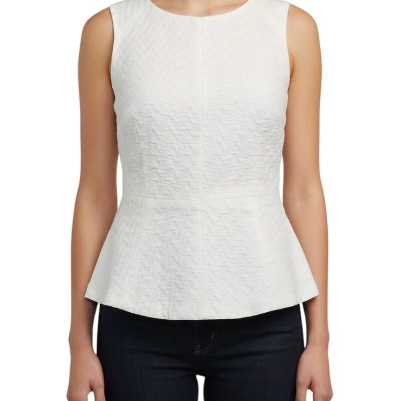 Blusa Texturizada Blanca VINCE CAMUTO
