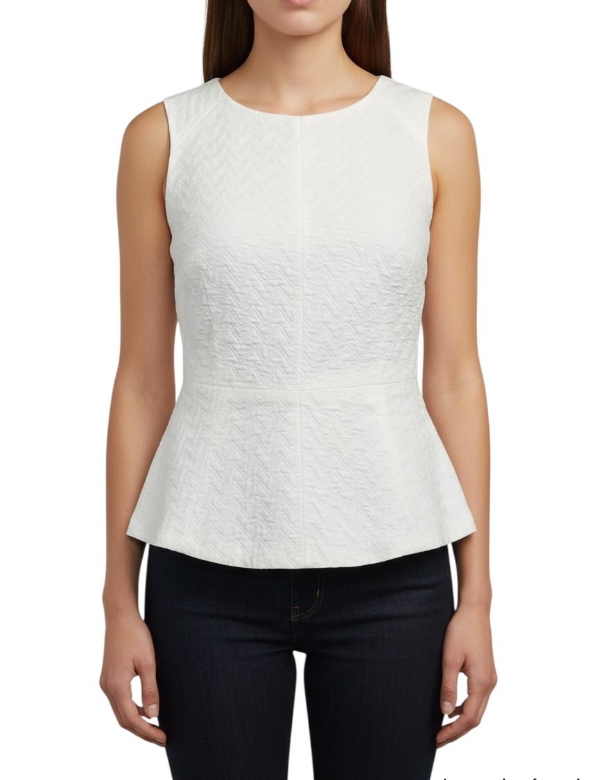 Blusa Texturizada Blanca VINCE CAMUTO