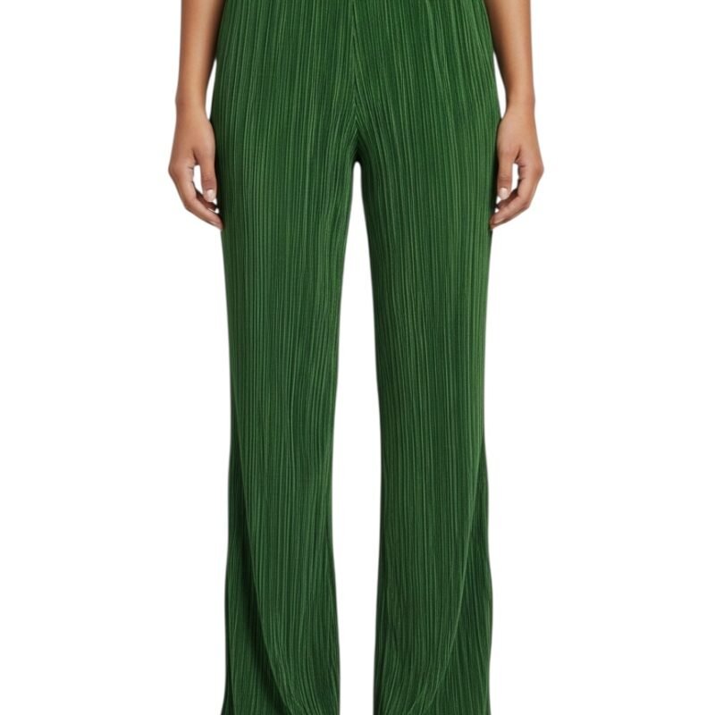 Pantalón Plisado Verde ZARA