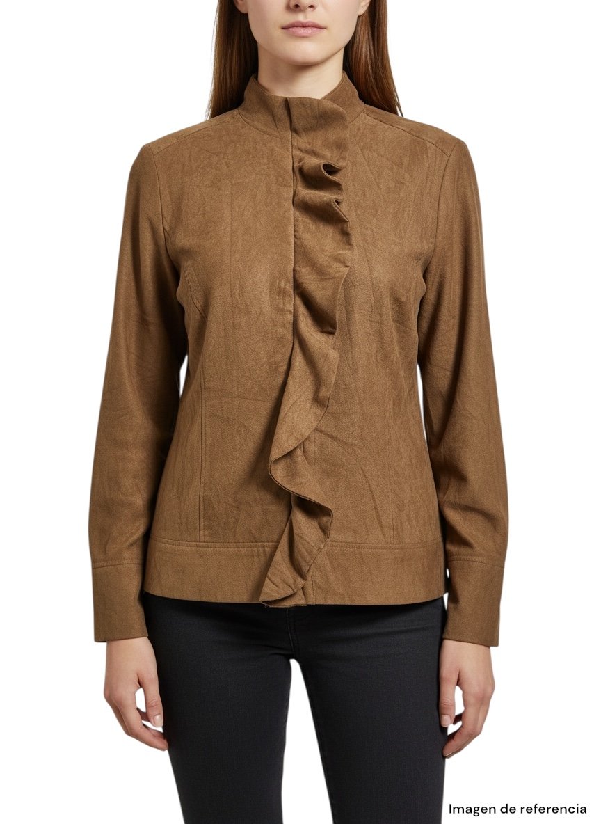 Chaqueta Camel con Volantes CHRISTOPHER & BANKS