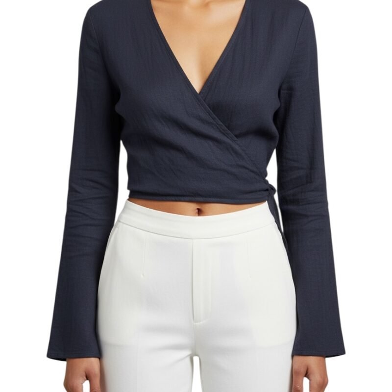 Blusa Crop Cruzada Azul ALICE IN THE EVE