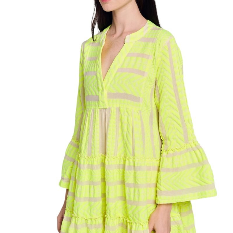 Vestido bordado verde neón DEVOTION TWINS