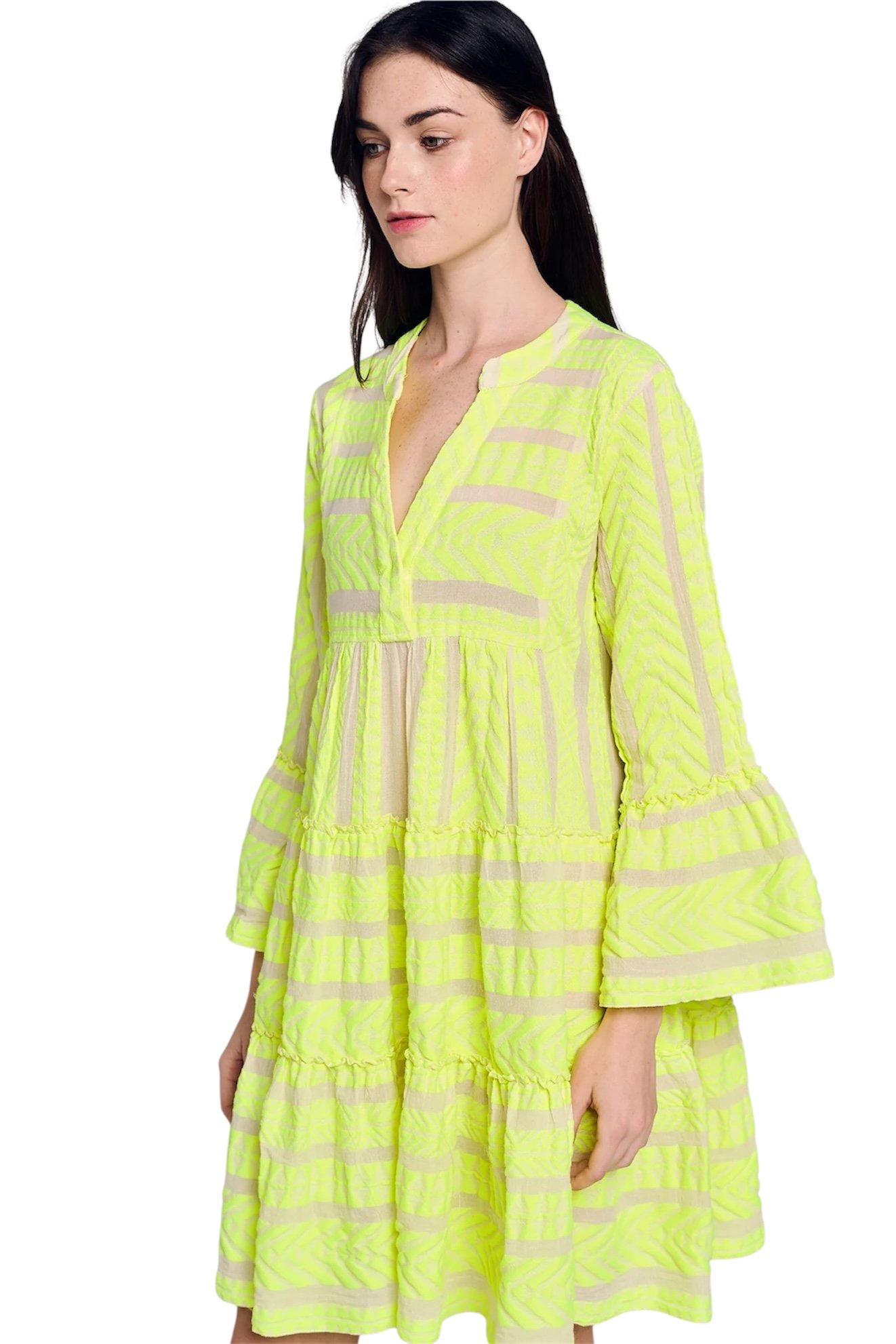 Vestido bordado verde neón DEVOTION TWINS