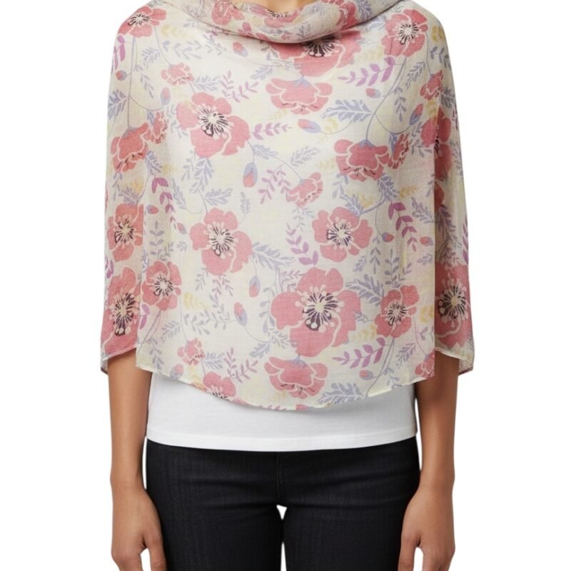 Chal floral ligero estilo romántico