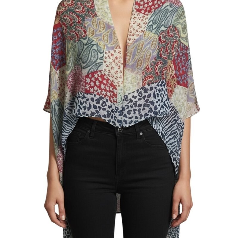 Chal estilo patchwork con estampado paisley