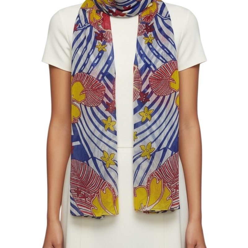 Chal estampado tropical multicolor