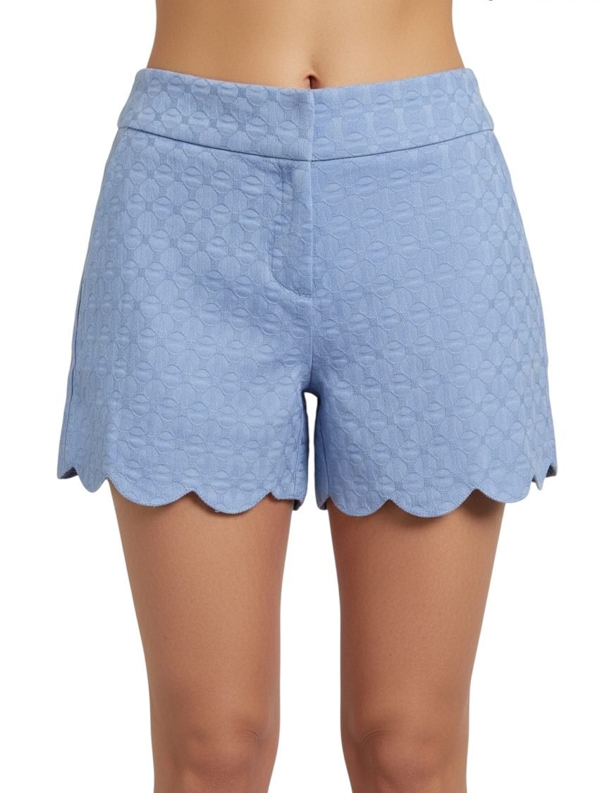 Short azul texturizado CROWN & IVY