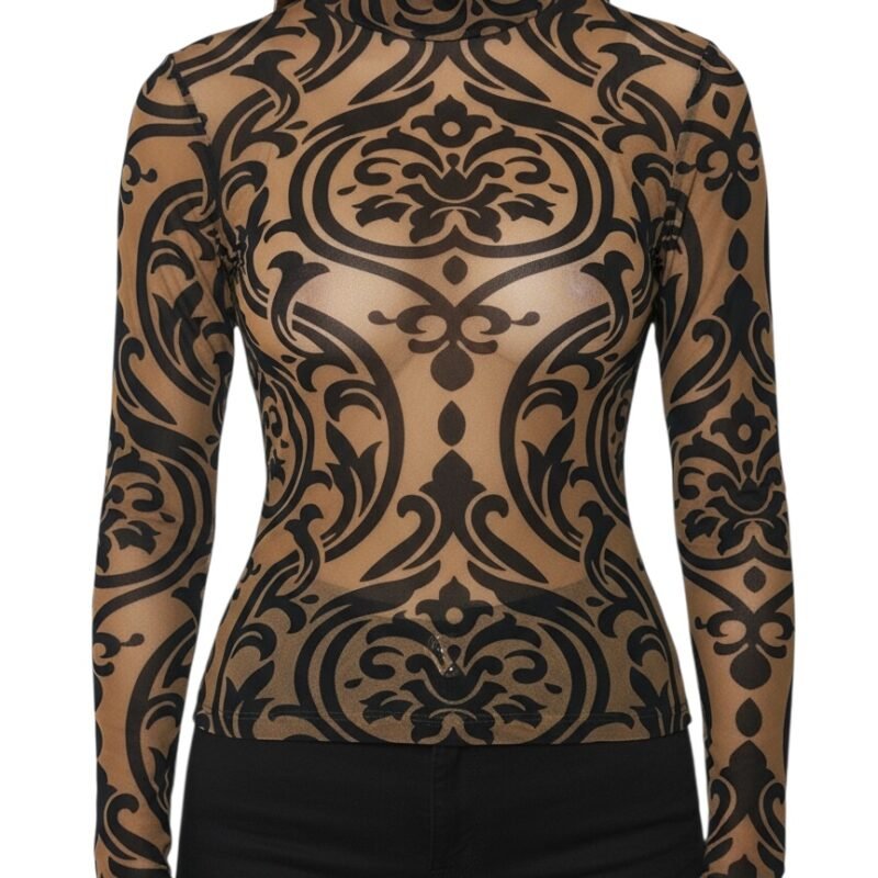 Top Mesh Estampado Barroco