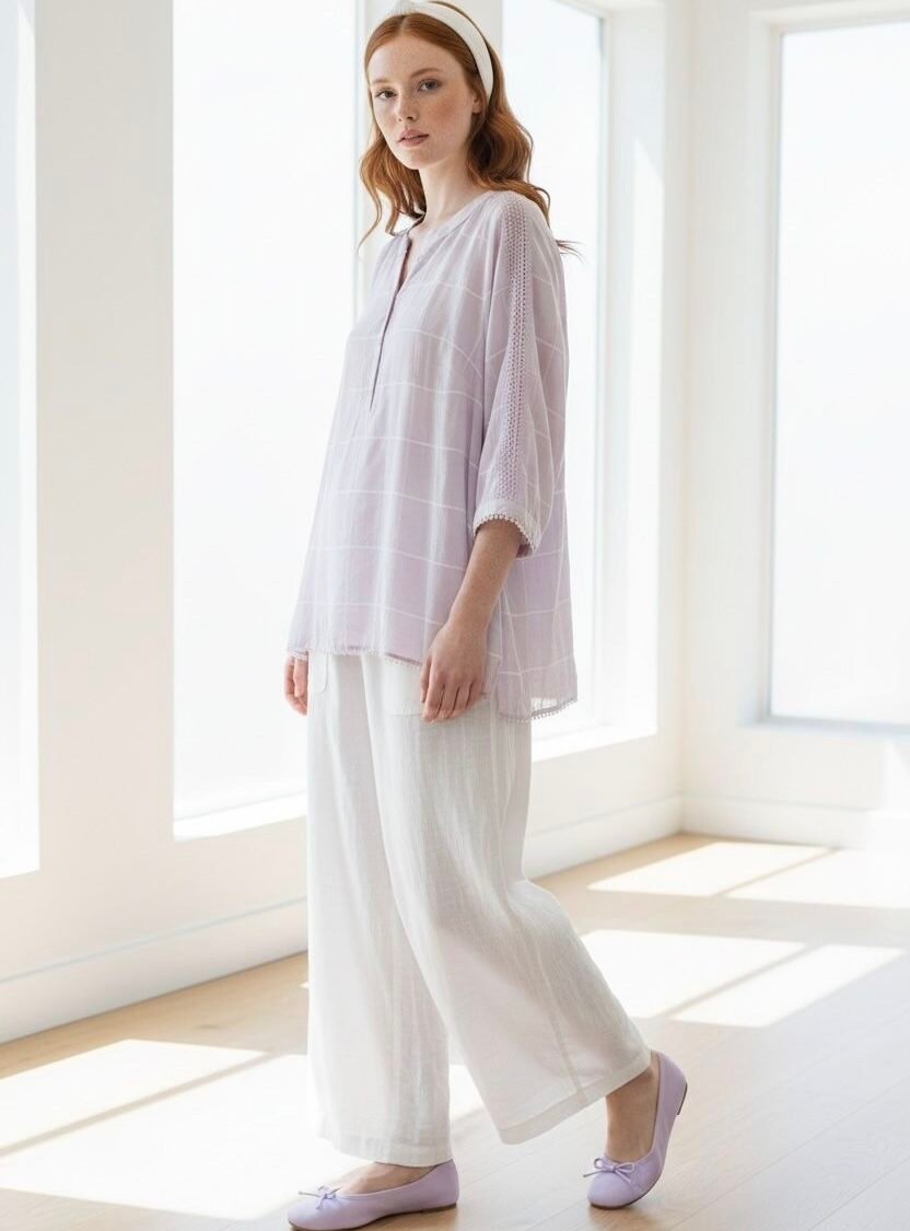 Blusa Cuadros Lavanda CJ BANKS