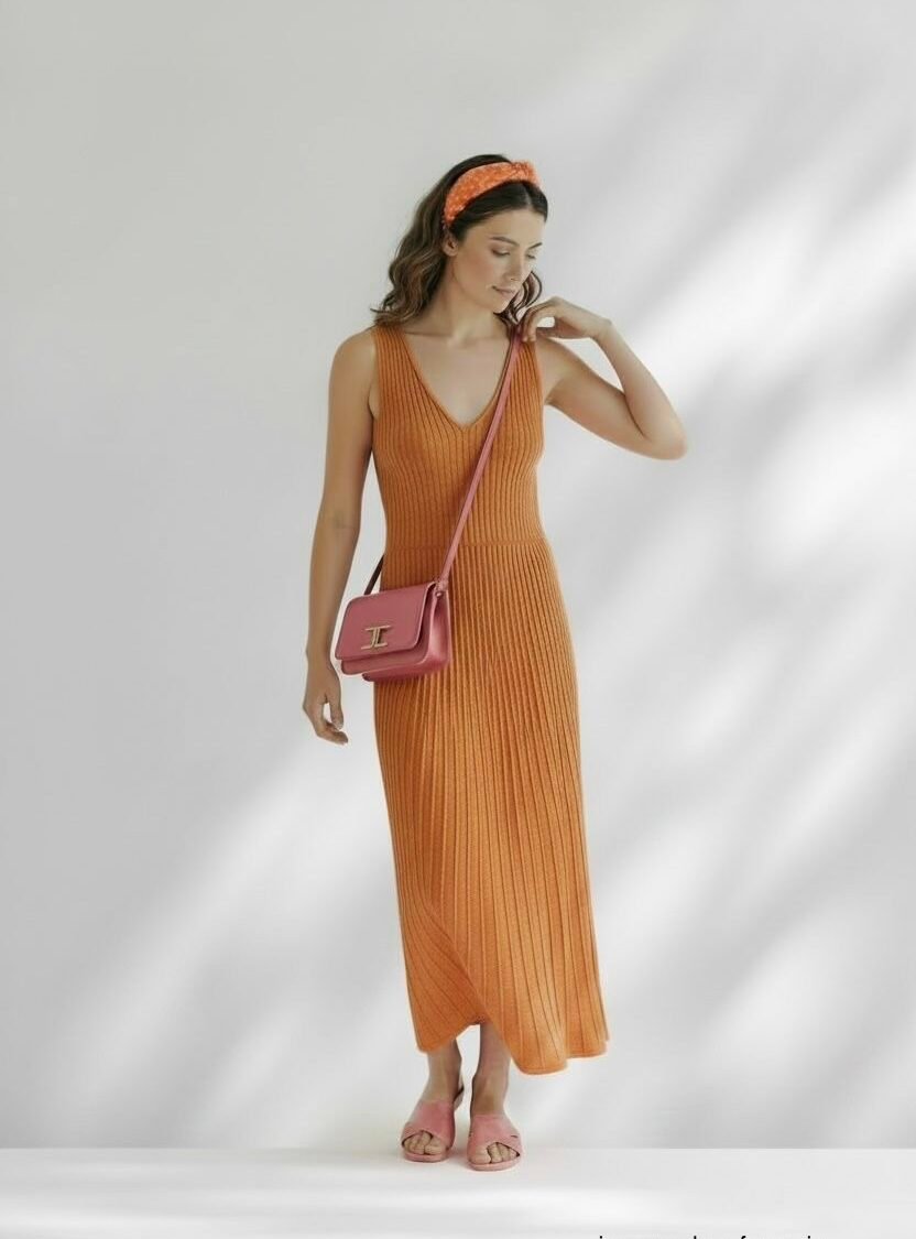 Vestido Midi Naranja ZARA