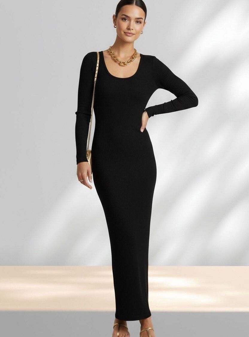 Vestido negro ajustado ASOS Design