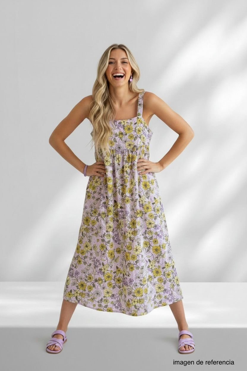 Vestido floral midi tirantes LOFT