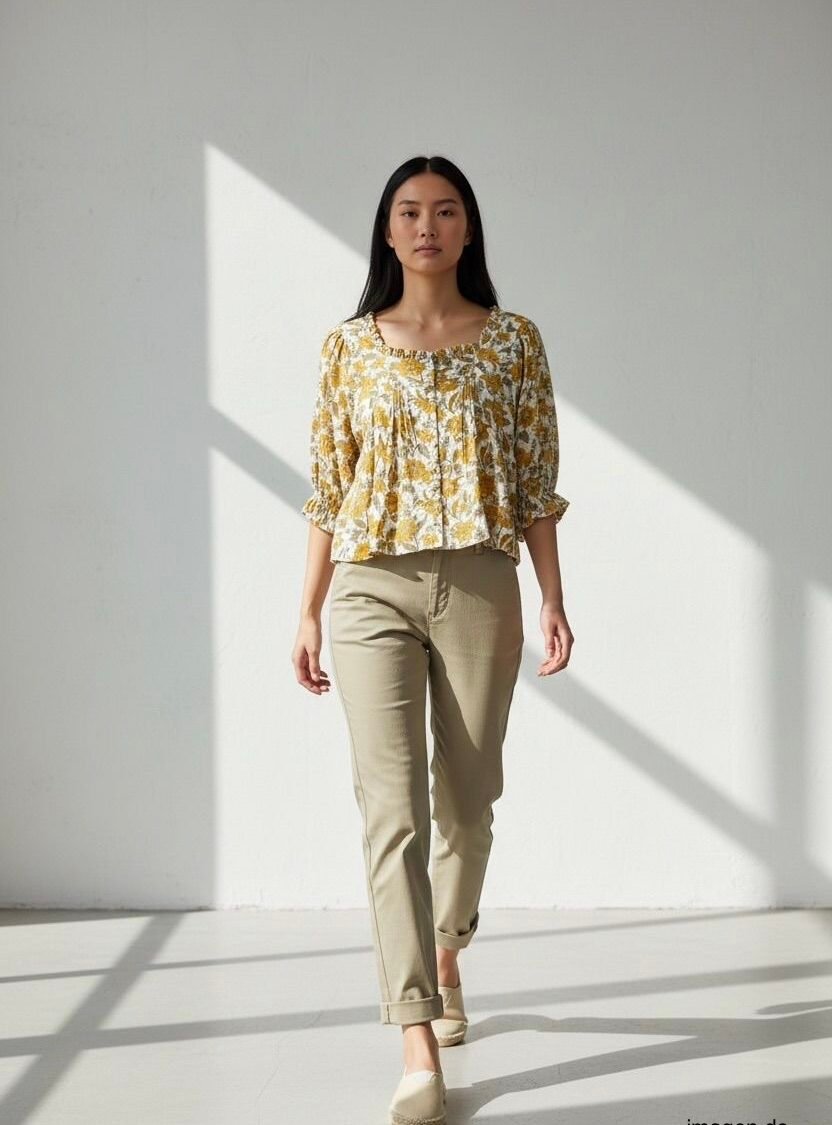 Blusa Floral Amarilla CUPCAKES AND CASHMERE