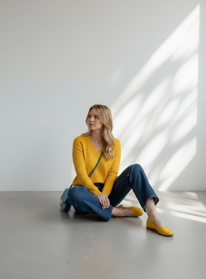 Suéter Amarillo Tejido KIM ROGERS