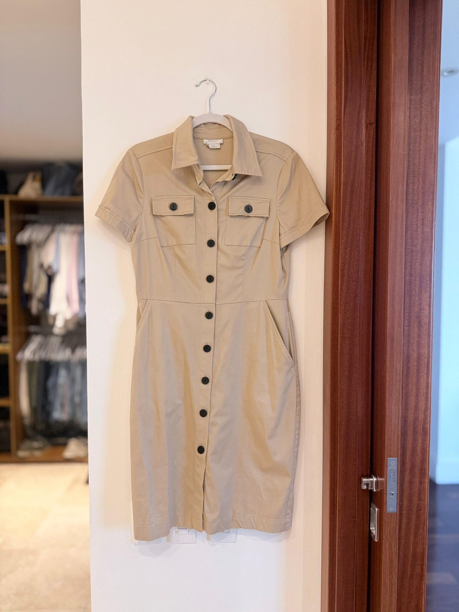 Vestido Beige Camisero VANHEUSEN - Imagen 2