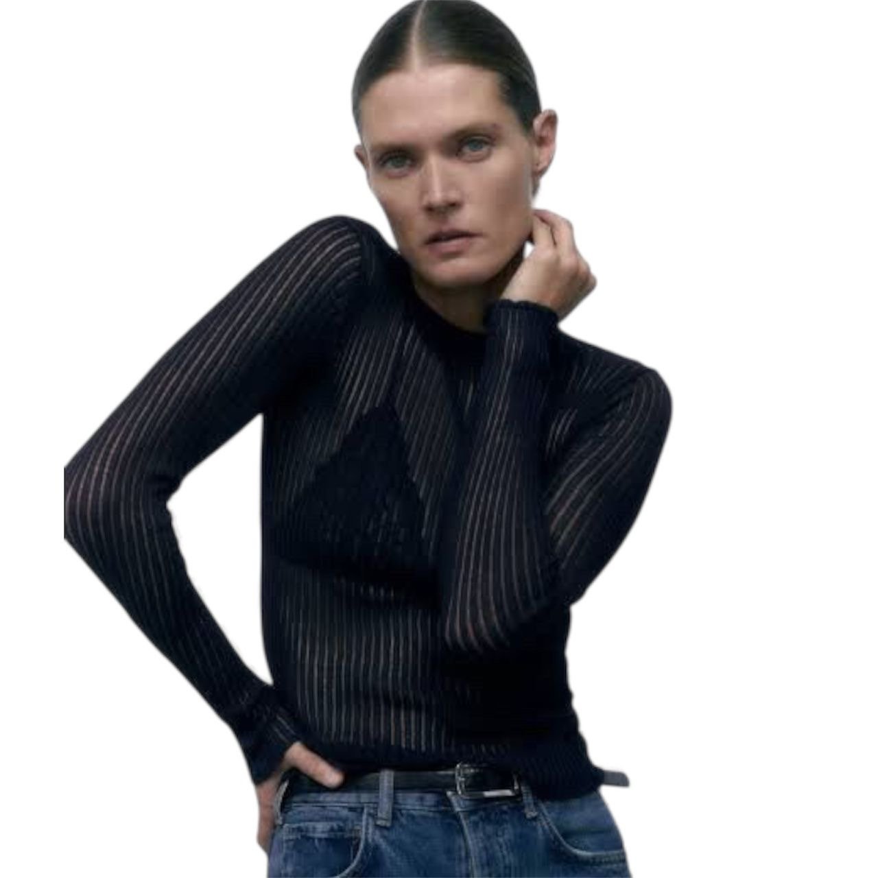 Top Mesh Noir Transparente