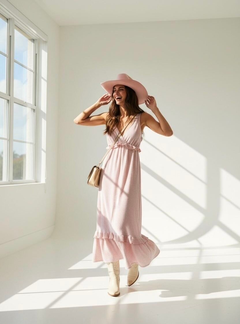 Vestido midi acanalado CAUTION TO THE WIND