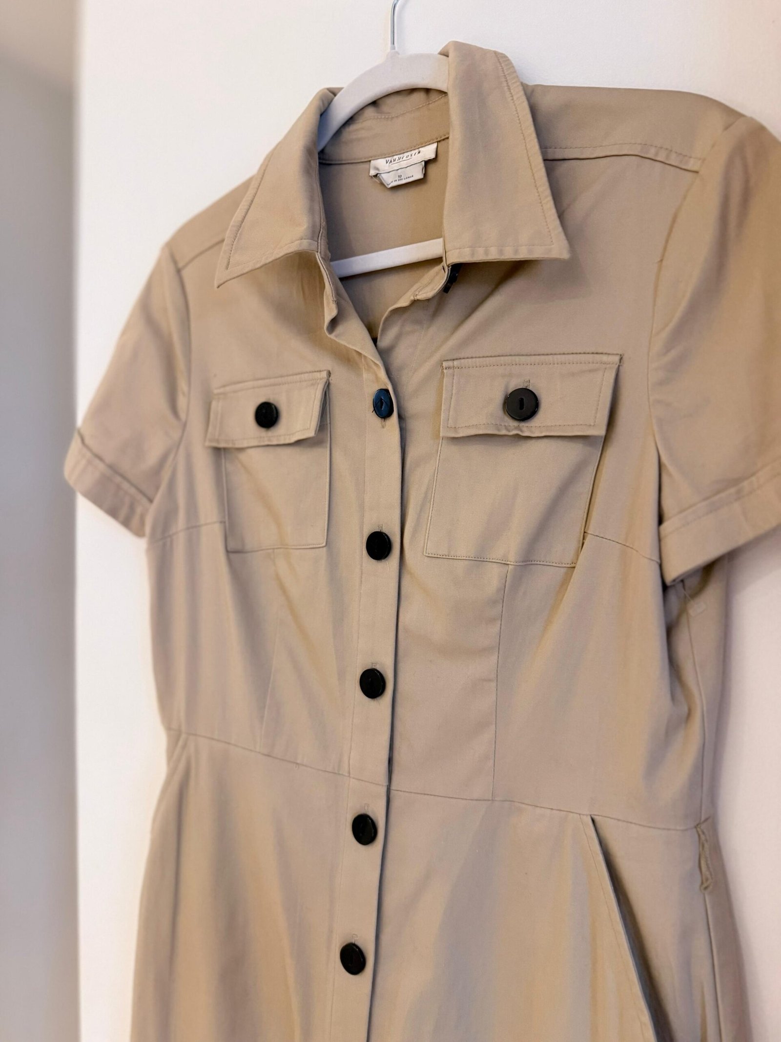 Vestido Beige Camisero VANHEUSEN - Imagen 3