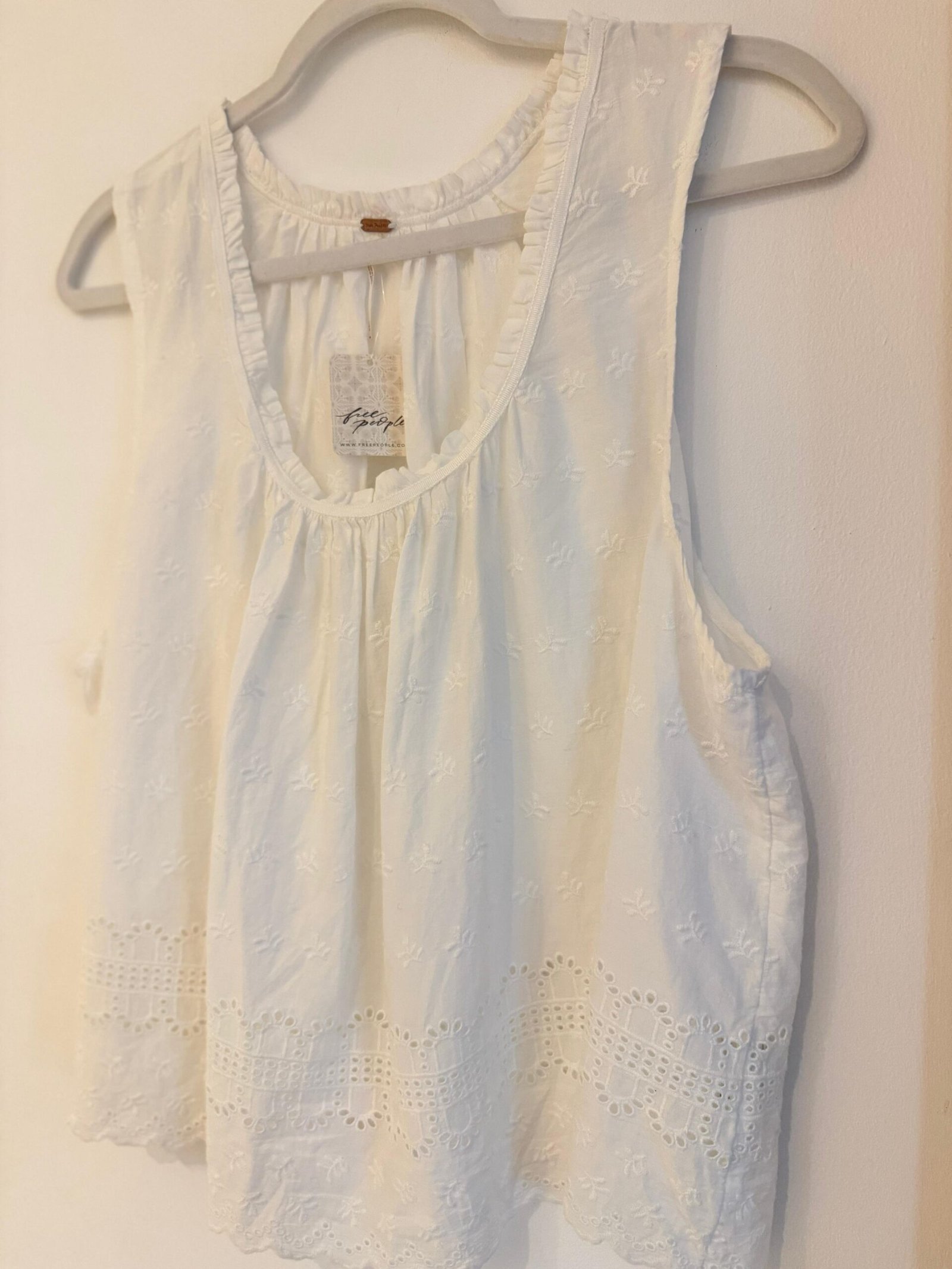 Blusa Blanca Bordada FREE PEOPLE - Imagen 3