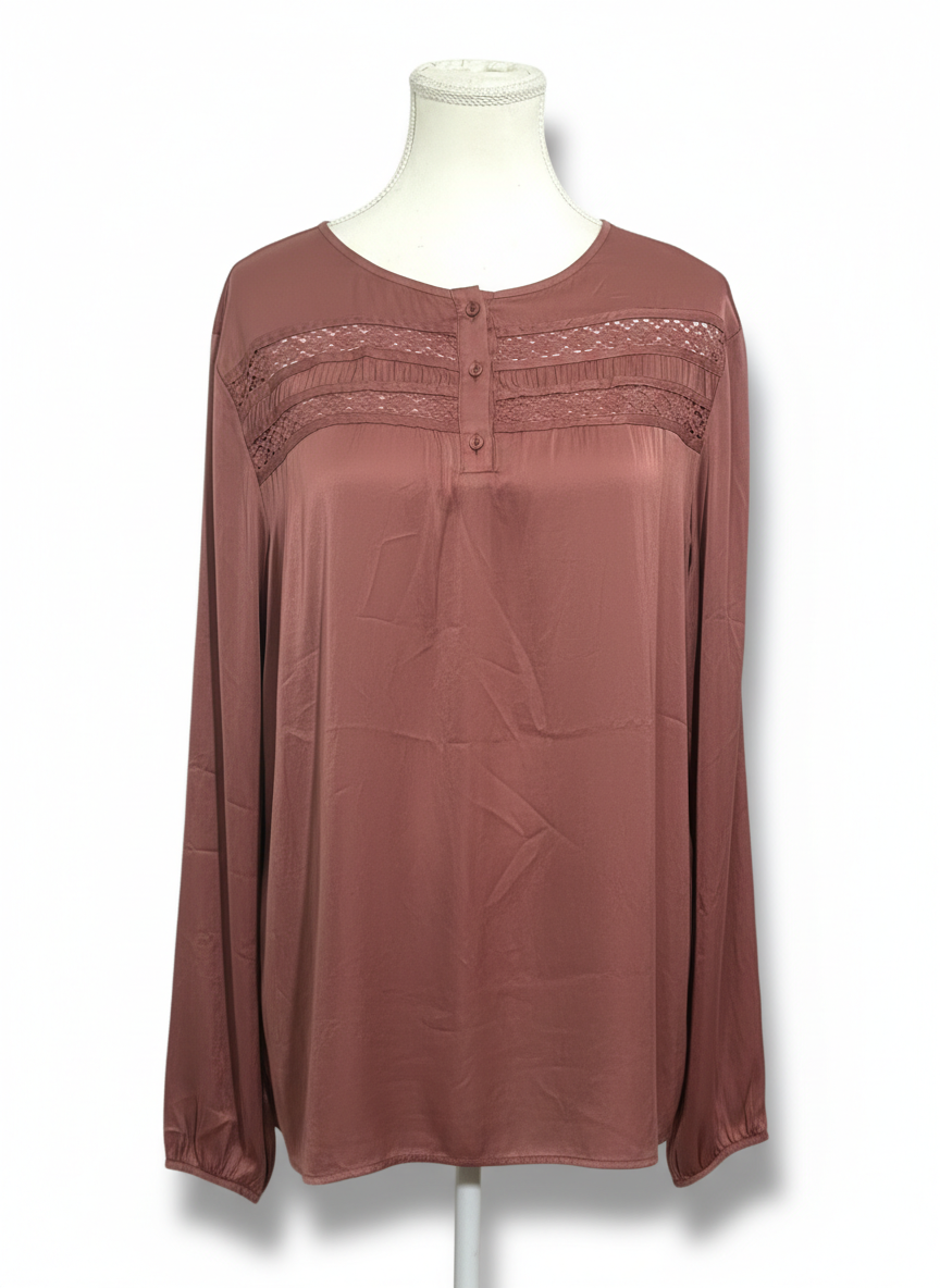 Blusa Fluidal Terracota LC LAUREN CONRAD - Imagen 2