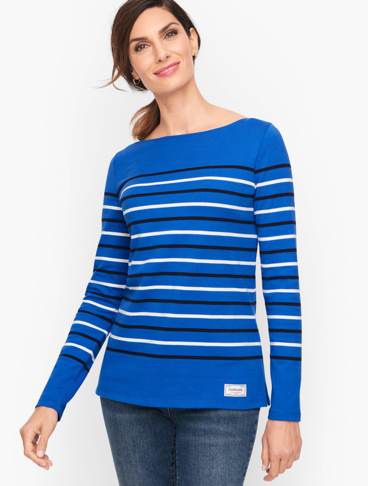 Blusa Rayada Azul TALBOTS