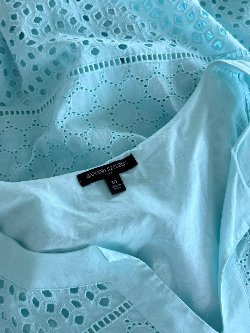 Vestido Bordado Celeste TALBOTS - Imagen 4
